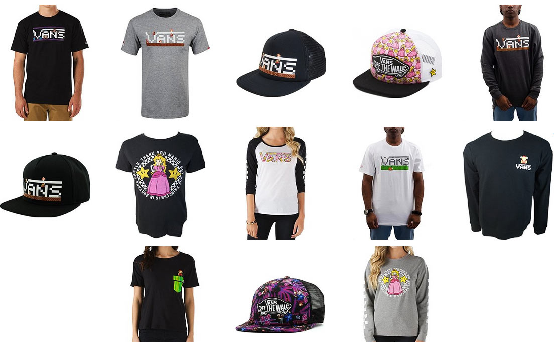 Vetement-Vans-Nintendo-Tshirt-Casquette-sweet-Mario-collector