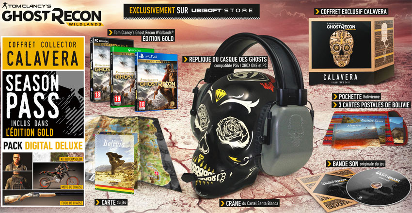 edition-collector-ghost-recon-widlands-crane-Cartel-Santa-Blanca-muerte-mort